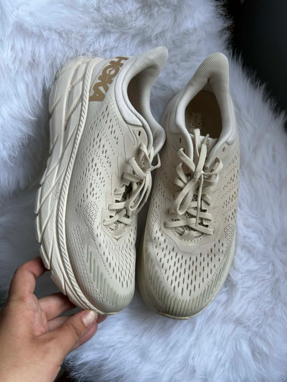 Hoka One One Women's Beige/Cream Running Shoes